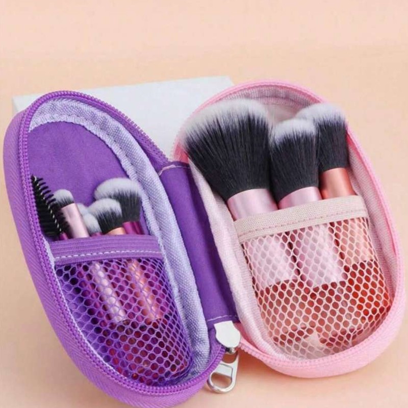 Style Outdoor Multicolor Portable Eyeshadow Brushes 10Pcs Travel Set Bag Berus Pembayang Mata Pelbagai Warna Mudah Alih - Image 2