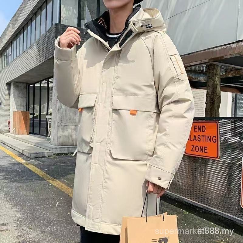 Quality Assurance Plus Size Mens Down Jacket Winter Mid-Length Thick Warm Jackets Hooded Parkas 8UJA 3JZD