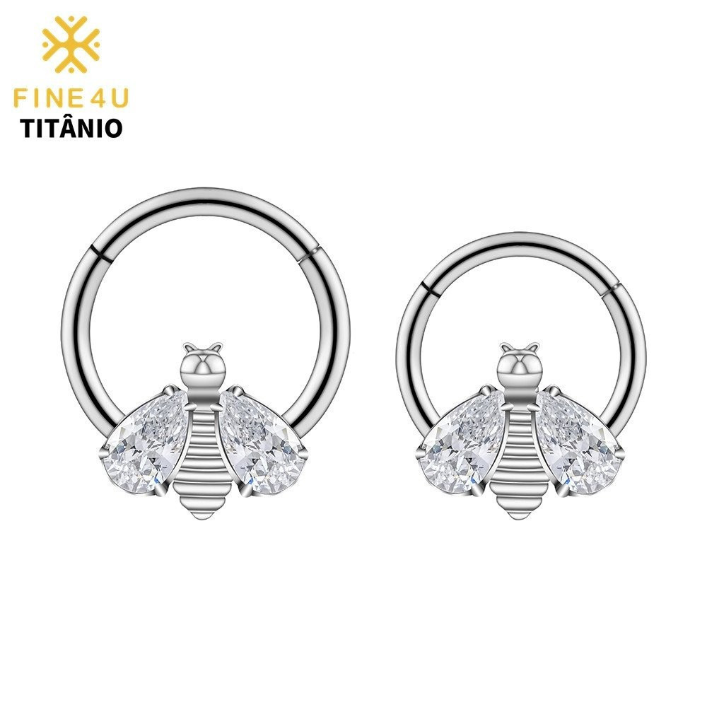 FINE4U Titanium Nose Perforated Bee Shape Suitable for Diaphragm Des Titanium Implant