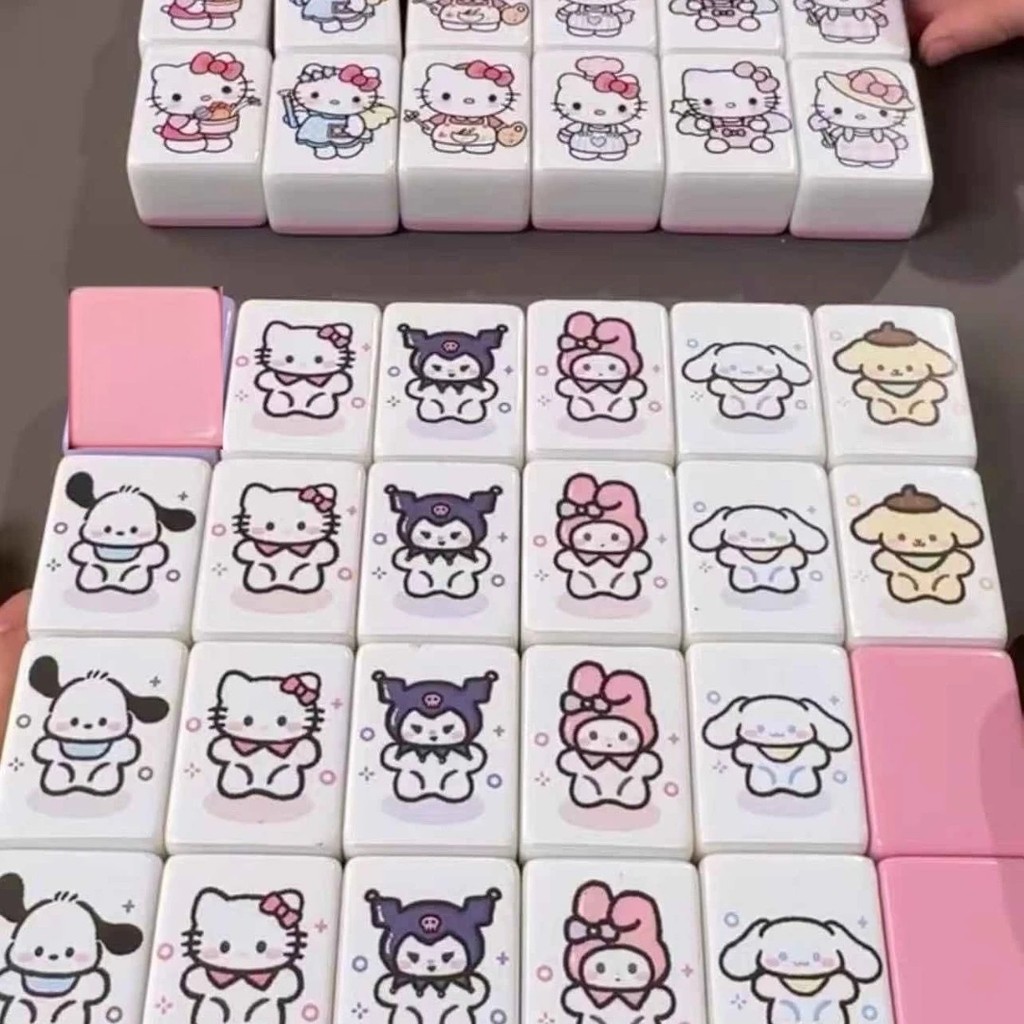 48 Pcs Seaside Vacation Mahjong Game Set for 1-2 Players, Fun Educational Family Party Board Game, Intelligent Parent-Child Interaction Toy Gift for Kids