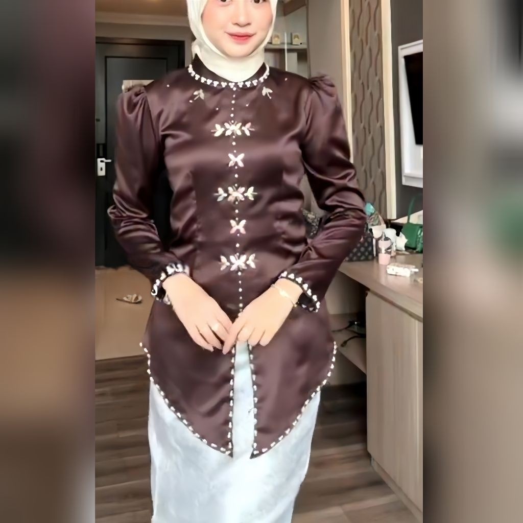 Alana One Set Baju Kurung Melayu Rok Songket Modern Premium Termurah | Atasan Baju Kurung Wanita Terbaru Kekinian | Sete