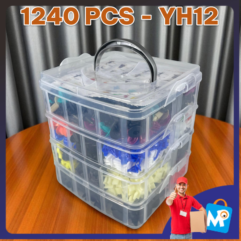 (Pack of 1240 Pcs) OTOHEROES Car Clip Buttons, Rivet Bolts, Trim Retainer Clips - YH12