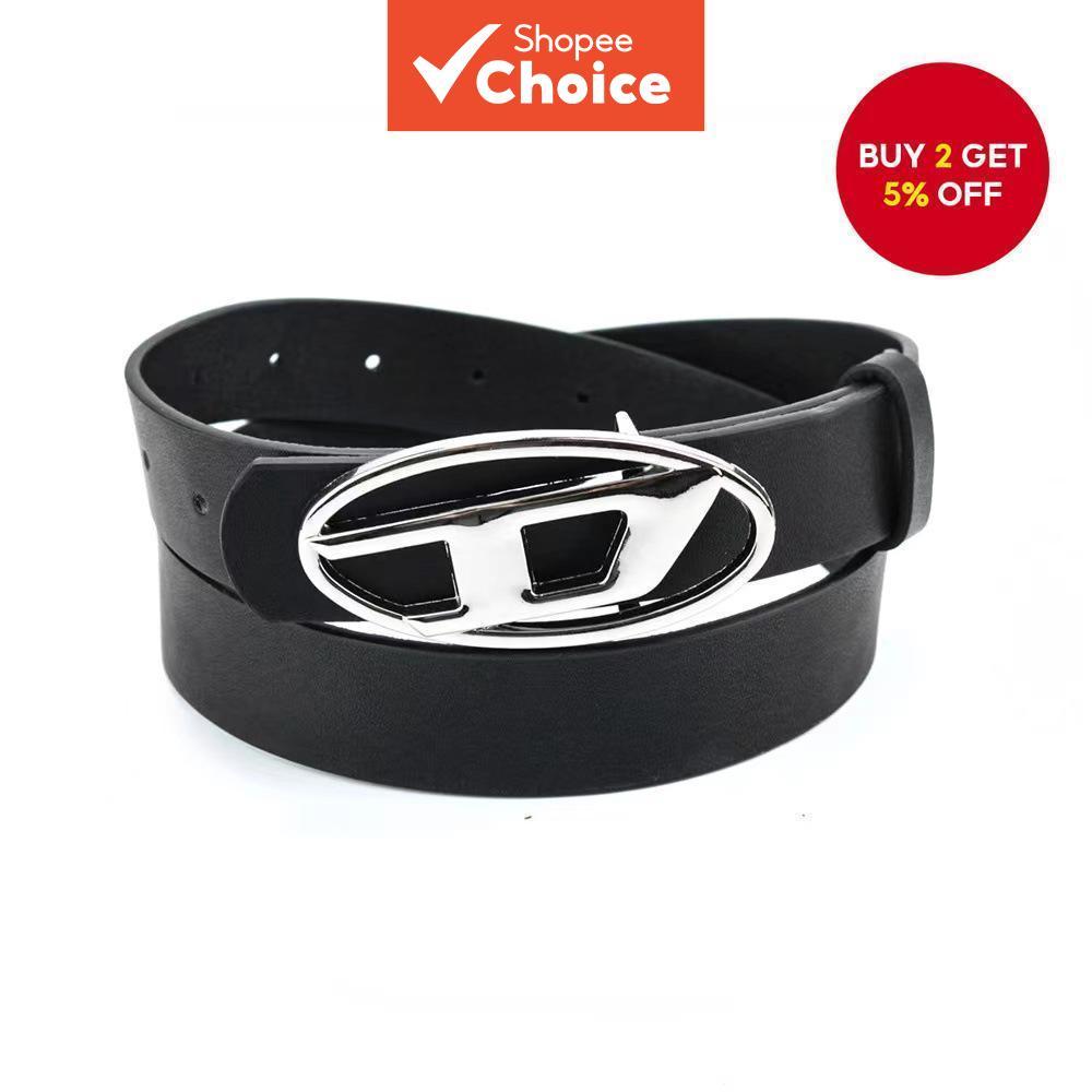 Y2K Lettered Oval Metal Buckle Belt - PU Leather Durable & Lightweight for Daily/Office Wear