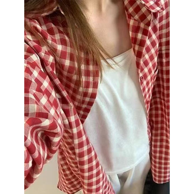 Checked Casual Loose Jacket - Retro Design, Perfect for Spring/Autumn 2025