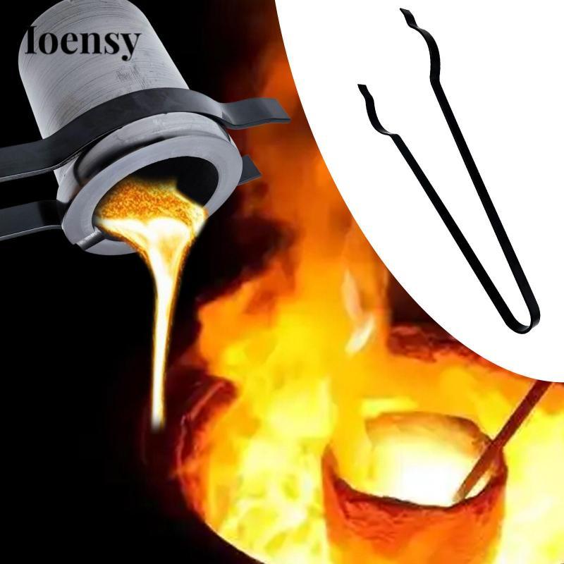 [Ioensy] Crucible Tong Handheld Sturdy Portable Long Reach Heavy Duty Carbon Steel Hand Tool for Craft Jewelry Making Craftsmen Artisans