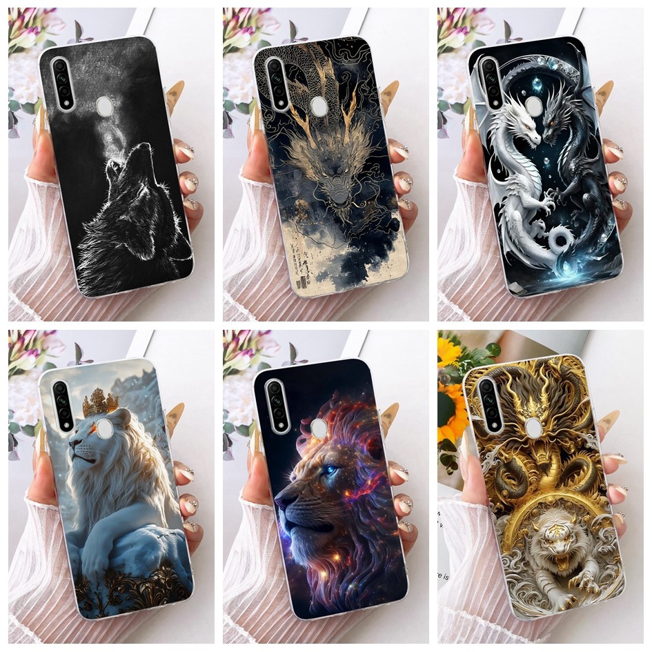 Cartoon Case For OPPO A31 2020 Cover CPH2015 CPH2073 CPH2081 CPH2029 CPH2031 OPPO A8 Cool Dragon Lion Soft Slim Phone Case