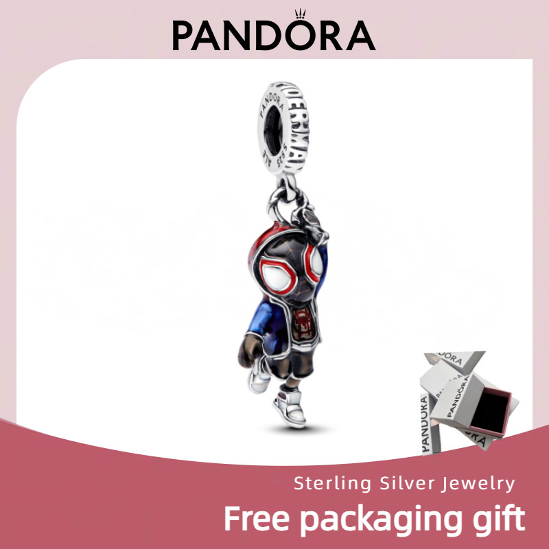 100% identical Pandora S925 sterling silver jewelry pendant bracelet gift Marvel's Spider-Man Miles Morales Dangle Charm