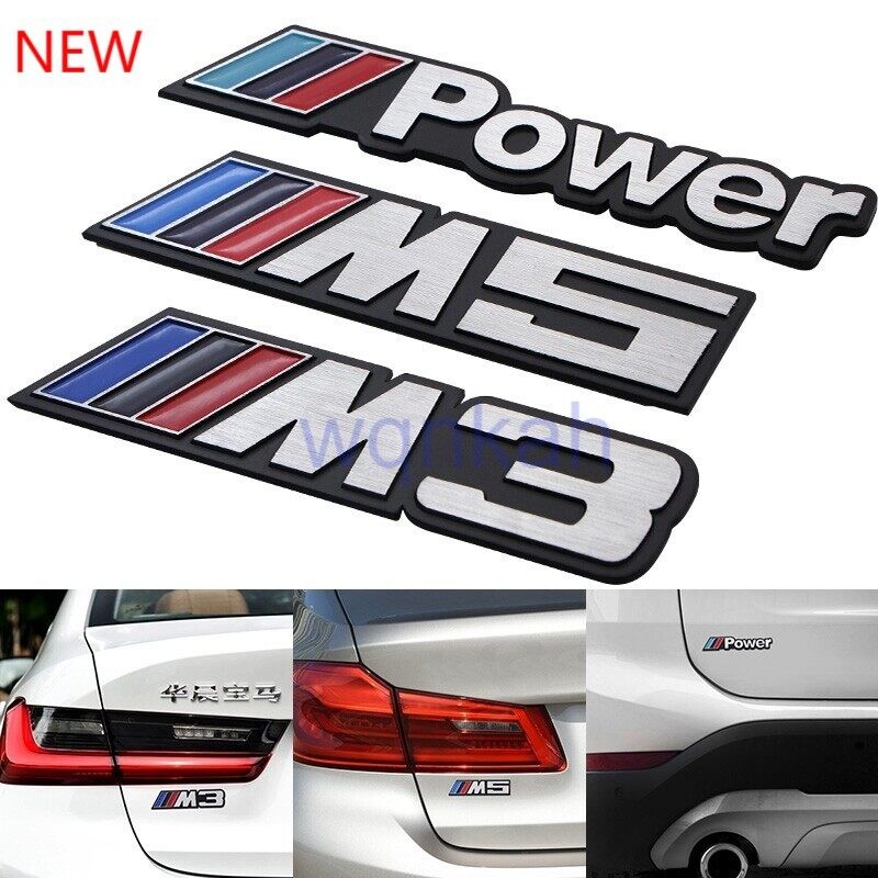 2024 NEW 1PCS M3 M5 Power Badge Labeling Car Body Sticker for BMW M 1 3 4 5 6 7 E Z X M3 M5 M6 E39 E46 E30 E28 E91 E92 Car Accessories