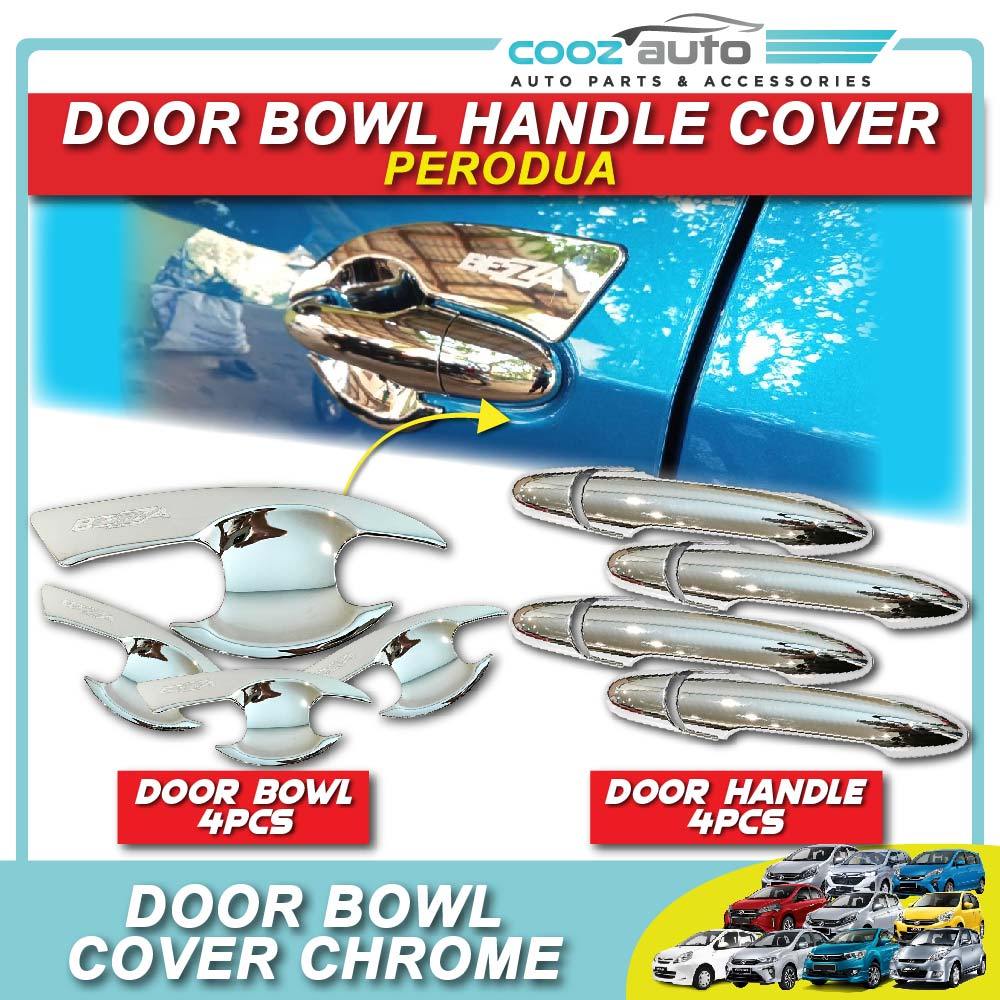 Door Bowl Cover Chrome Perodua Myvi Bezza Axia Alza Aruz Ativa Door Handle Protector Anti Scratch Car Exterior