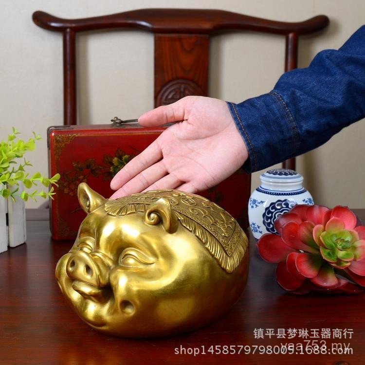 Cute Crafts Pig Decorations Home Decorations Lucky Pig Gifts Piggy Bank Copper Coin Piggy Bank Pure Copper Golden Pig Pig MYDR