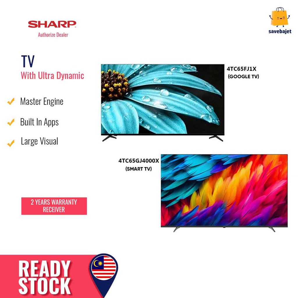 Sharp Televisyen - 4K UHD 4TC65FJ1X (Google TV) / 4TC65GJ4000X (Smart TV) 65"