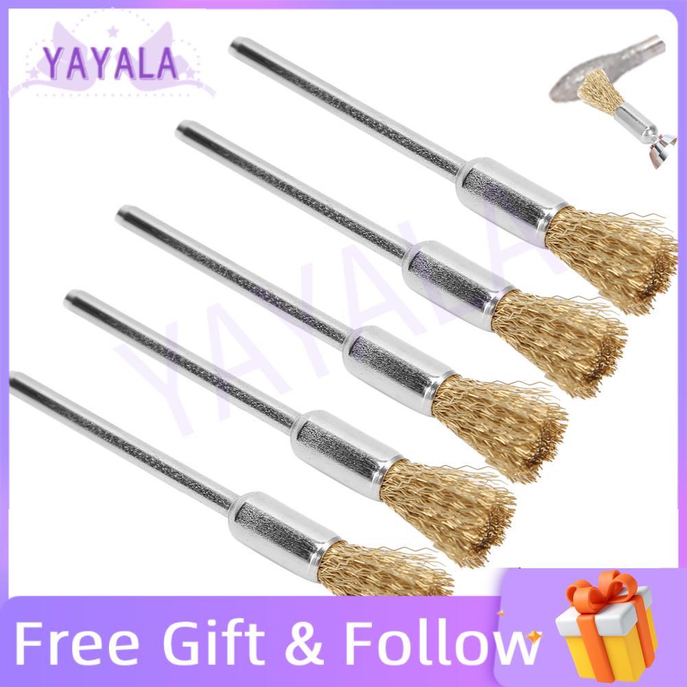 yayala Nail Drill Bit Cleaning Brush - Brass Wire Polishing Grinding Head Cleaner Copper Dust Accessory for Manicure Pedicure