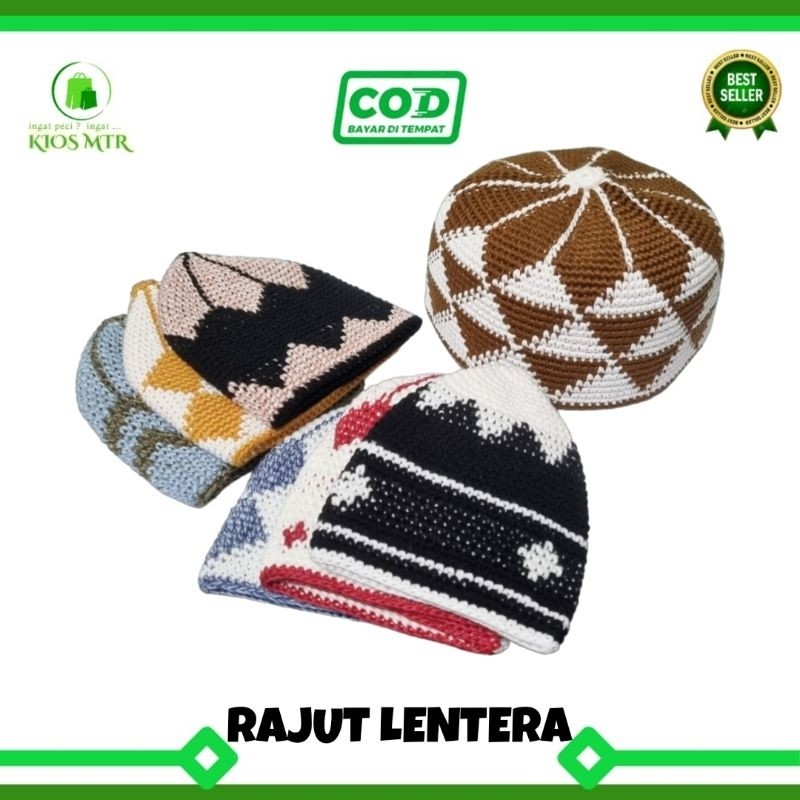 Yemeni Lantern Knitted Cap - Thick Classic Motif Hajj Cap