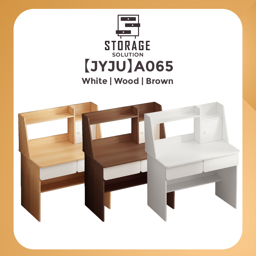 [𝐒𝐭𝐨𝐫𝐚𝐠𝐞.𝐒]【JYJU】Meja Modern Minimalist Desk with Bookshelf Space-Saving Computer Desk for Study and Storage