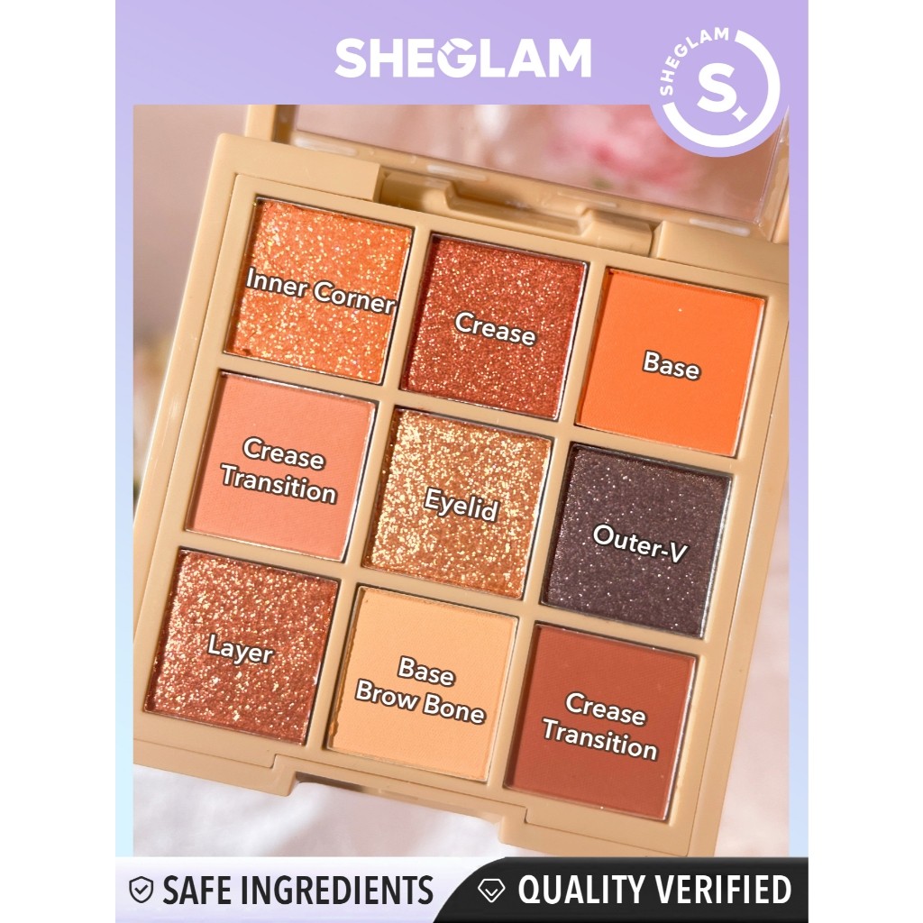 Multi Quality SHEGLAM 9 Colors Matte Eyeshadow Palette Smooth Eye Shadow Makeup Cosmetics Silent Disco Pembayang Esse... - Image 5