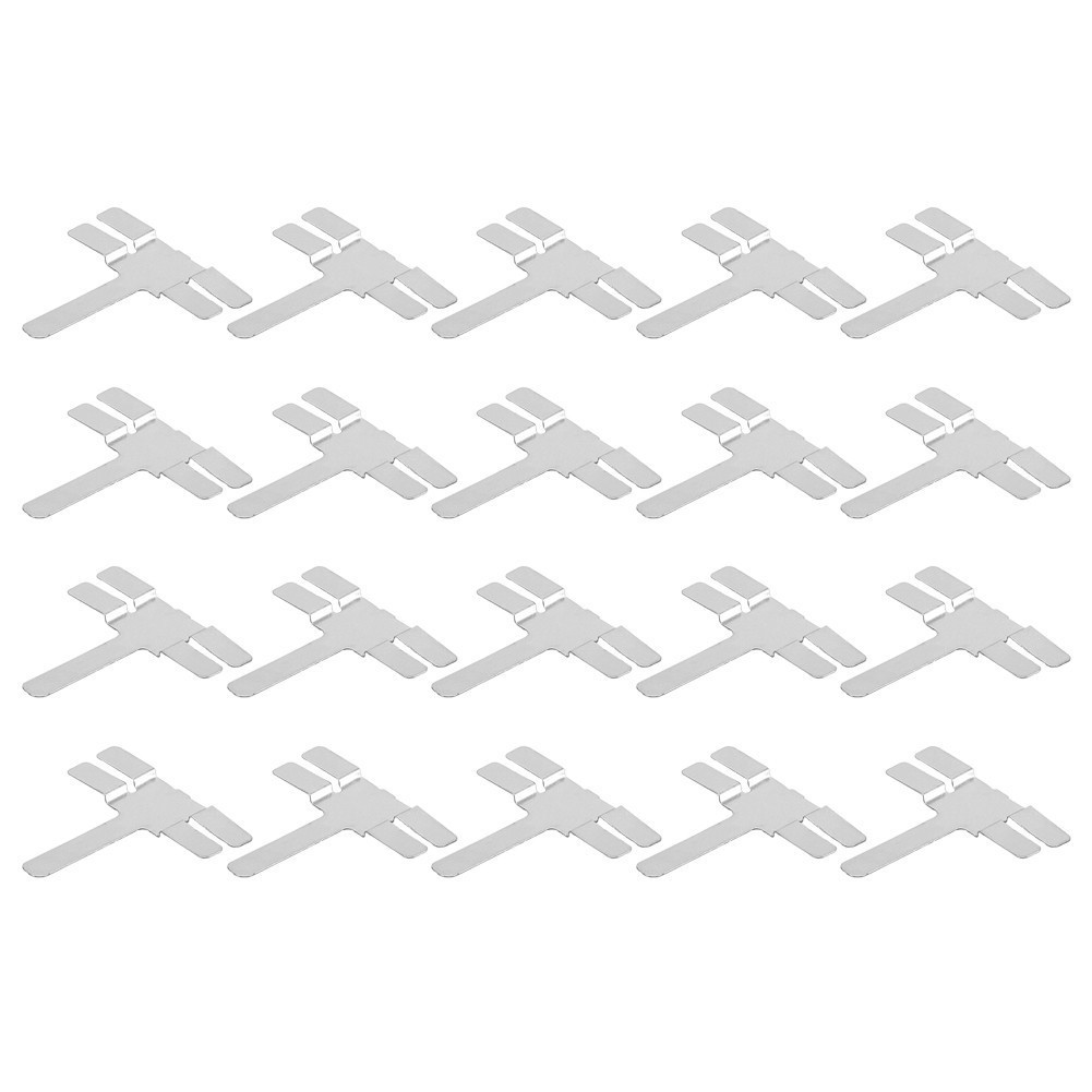 【ELECT】 20Pcs Nickel Plated Steel Sheet T Shaped for Battery Welding Machine Spot Welder