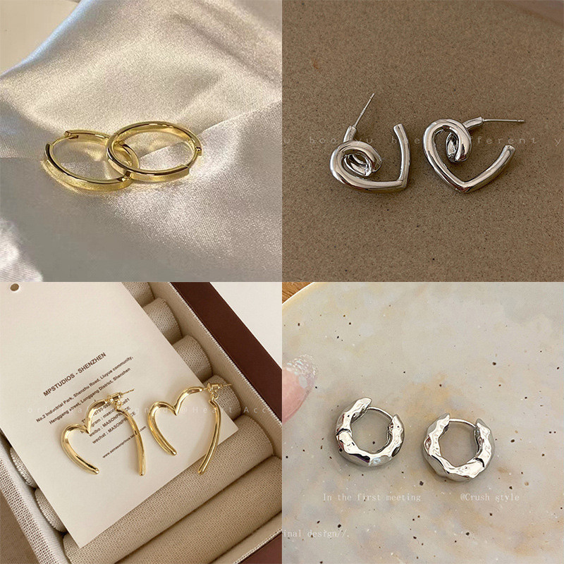Retro Hoop Earrings Light Luxury High-End Unique Earrings Fashion Women Earrings Jewelry Accessories