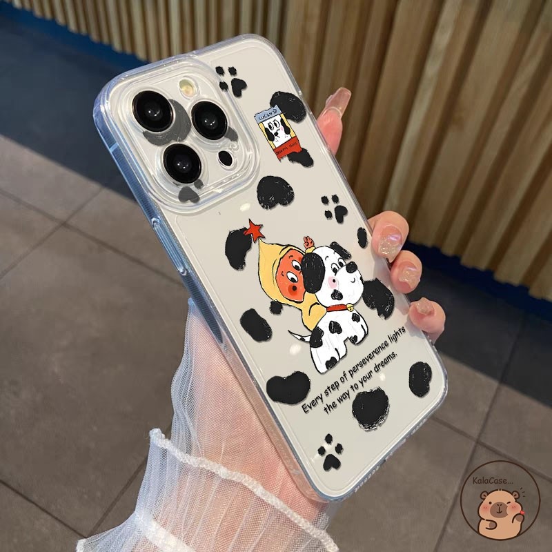 For Infinix Itel S25 Ultra S23 Plus P65 P55 P40 Plus A90 A80 A70 A60 A60S A50C A06 A05S A04 Phone Case Cute Twinkle Star Dalmatian Dog Paw Cartoon Transparent Casing Case Cover