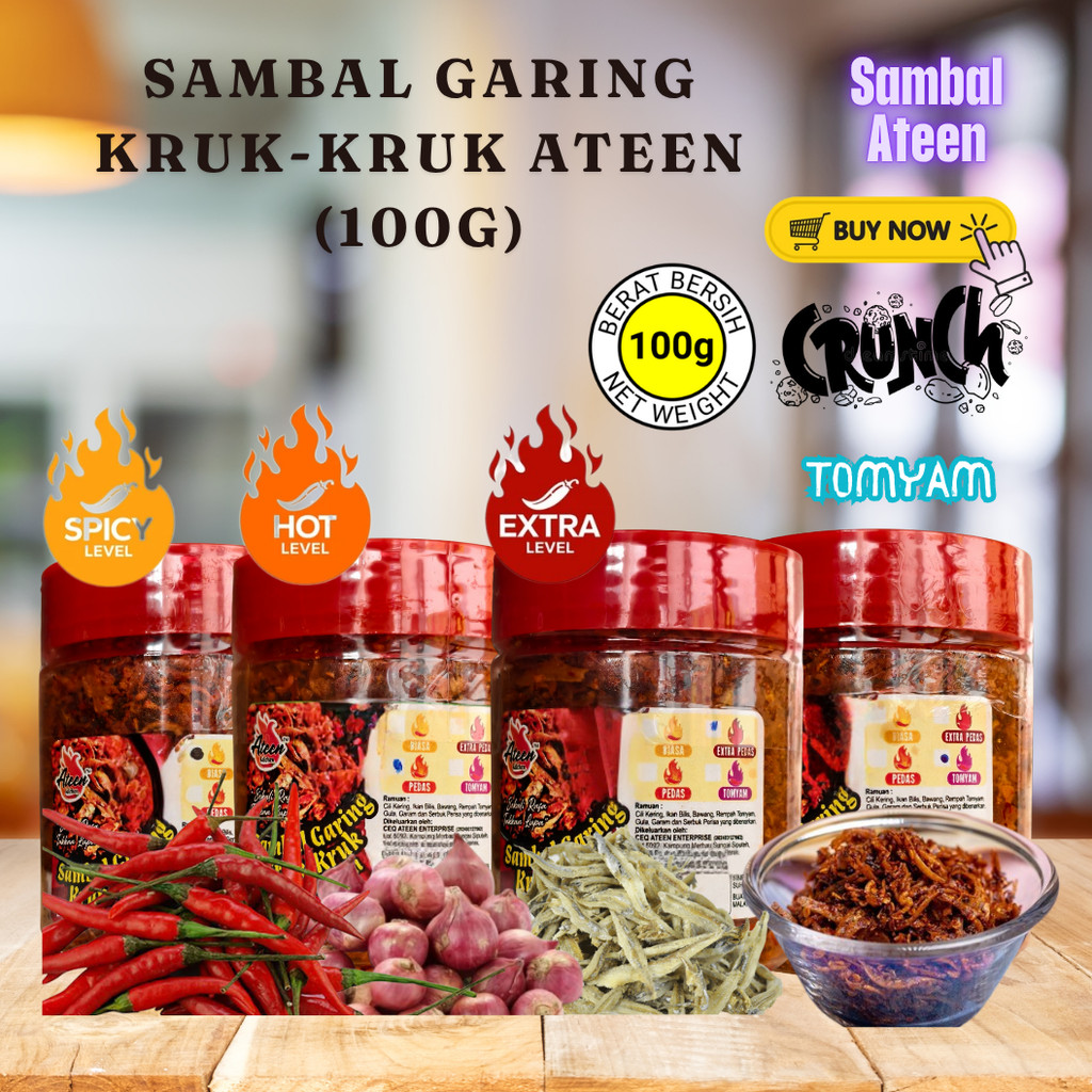 Sambal Garing Kruk Kruk Ateen (100g) by Ateen Kitchen