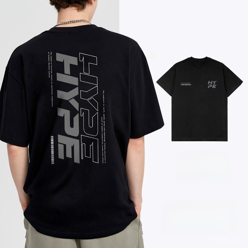 T-Shirt Hype - Saiz Besar Lelaki (S - 3XL), Atasan Kualiti Lengan Pendek