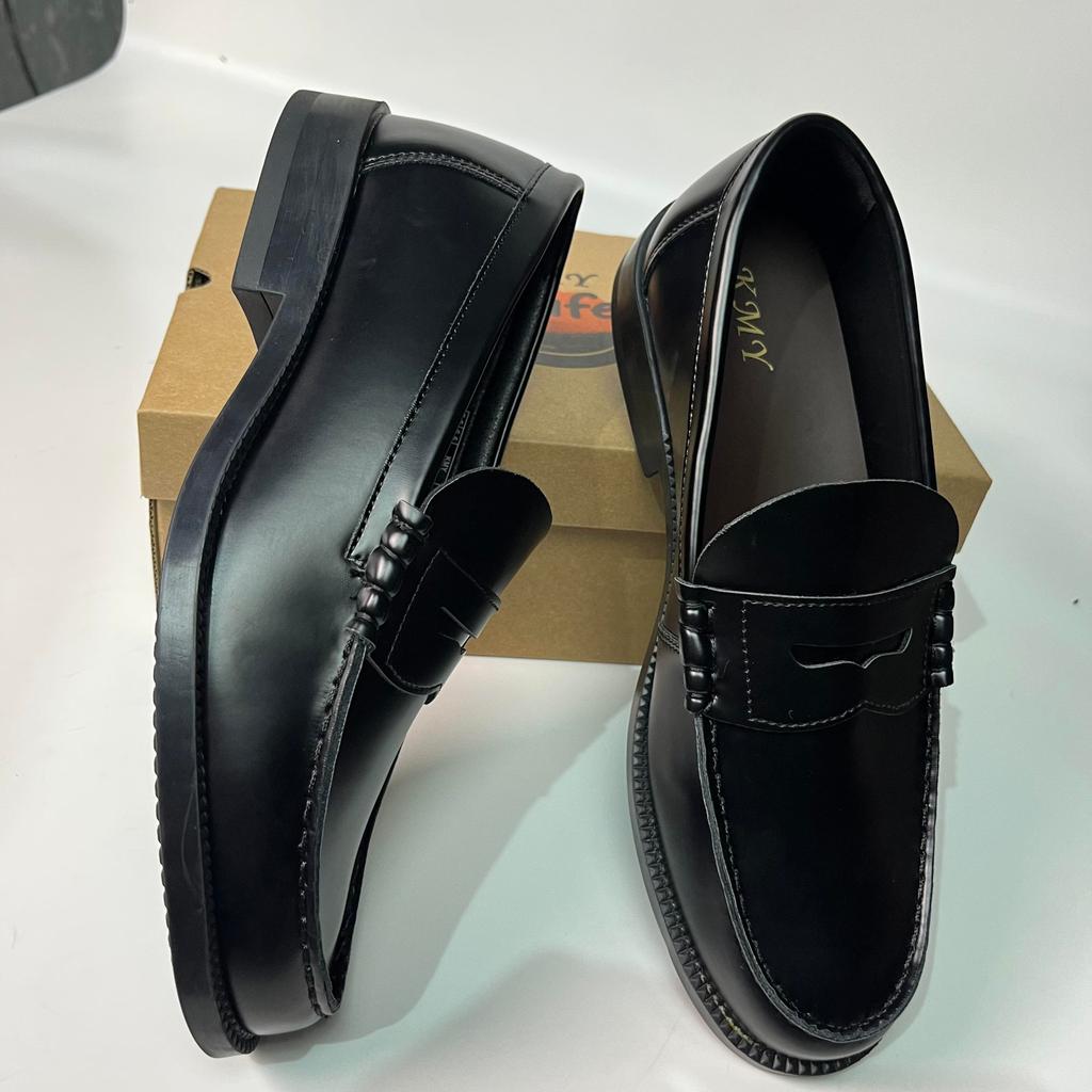 KMY new arrived penny loafers cowhide Japan stytle retro penny leather shoes men penny loafers