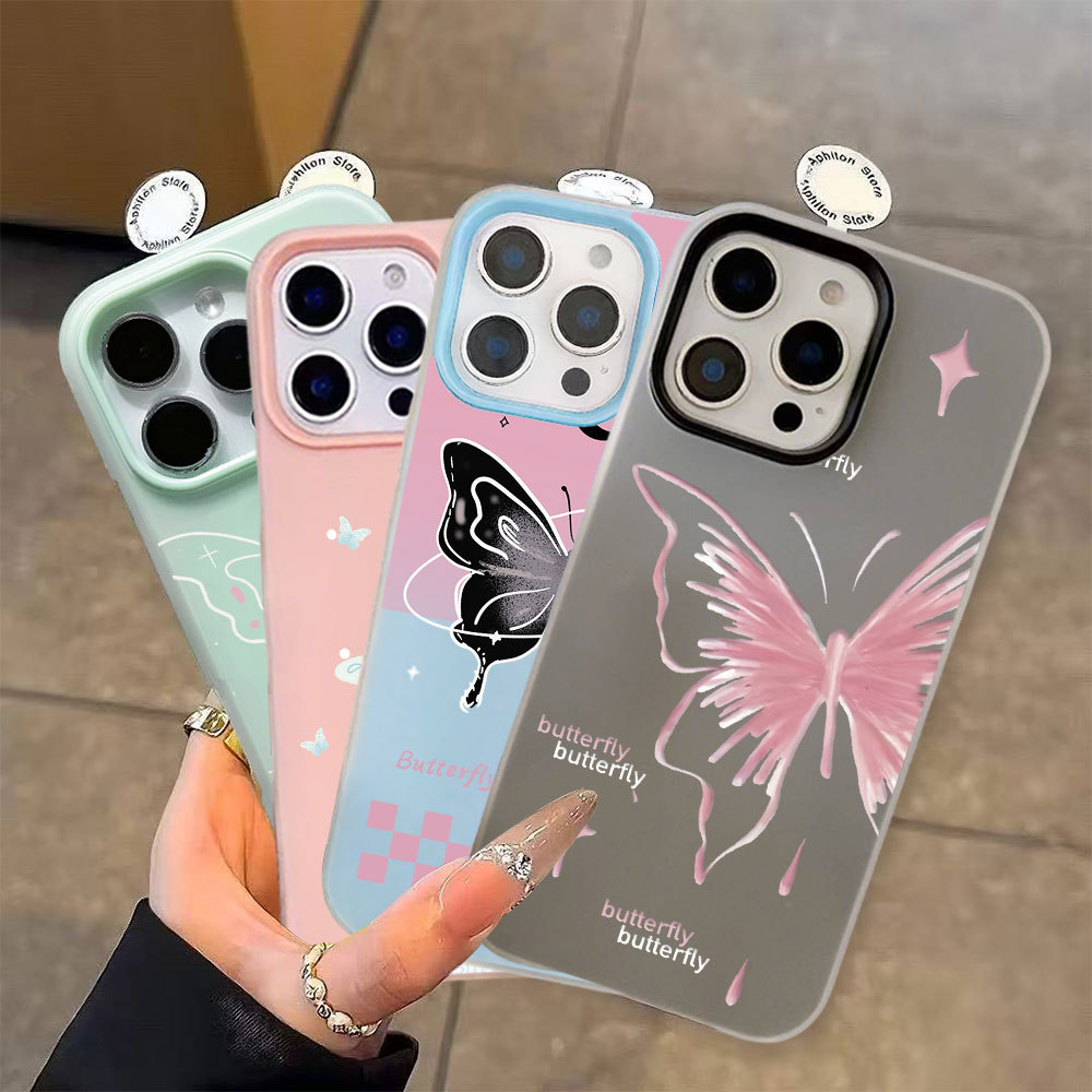 Blue butterfly motif Case Infinix Hot 60 Pro Plus 60i 50i Hot50 Smart 10 9 Hot 40 Pro Note 50 40Pro Smart 8 Pro 7 6 5 Note30 Hot11 10 9Play Spark GO P55  RAIN