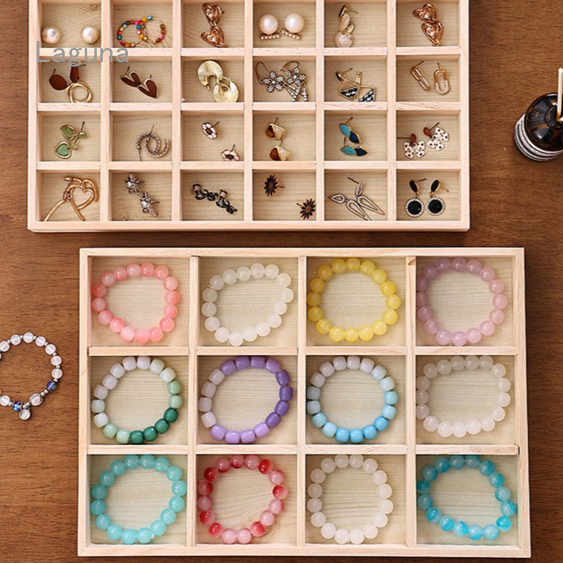 【Laguna】Wood Jewelry Storage Tray, Table Jewelry Display Tray, Rings Bracelets Earring Accessories Organizer/Dulang Penyimpanan Barang Kemas Kayu 木质首饰收纳托盘