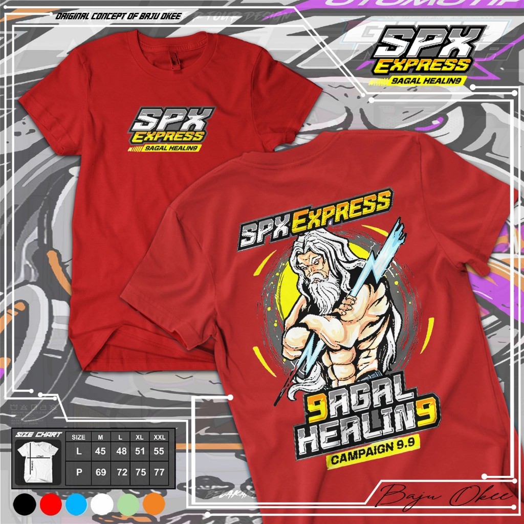 SPX Express Courier T-Shirt Campaign 9.9 9agal Healin9 Grandpa Zeus Cotton Combed 30s Material Unisex Men's-Women's T-Shirt