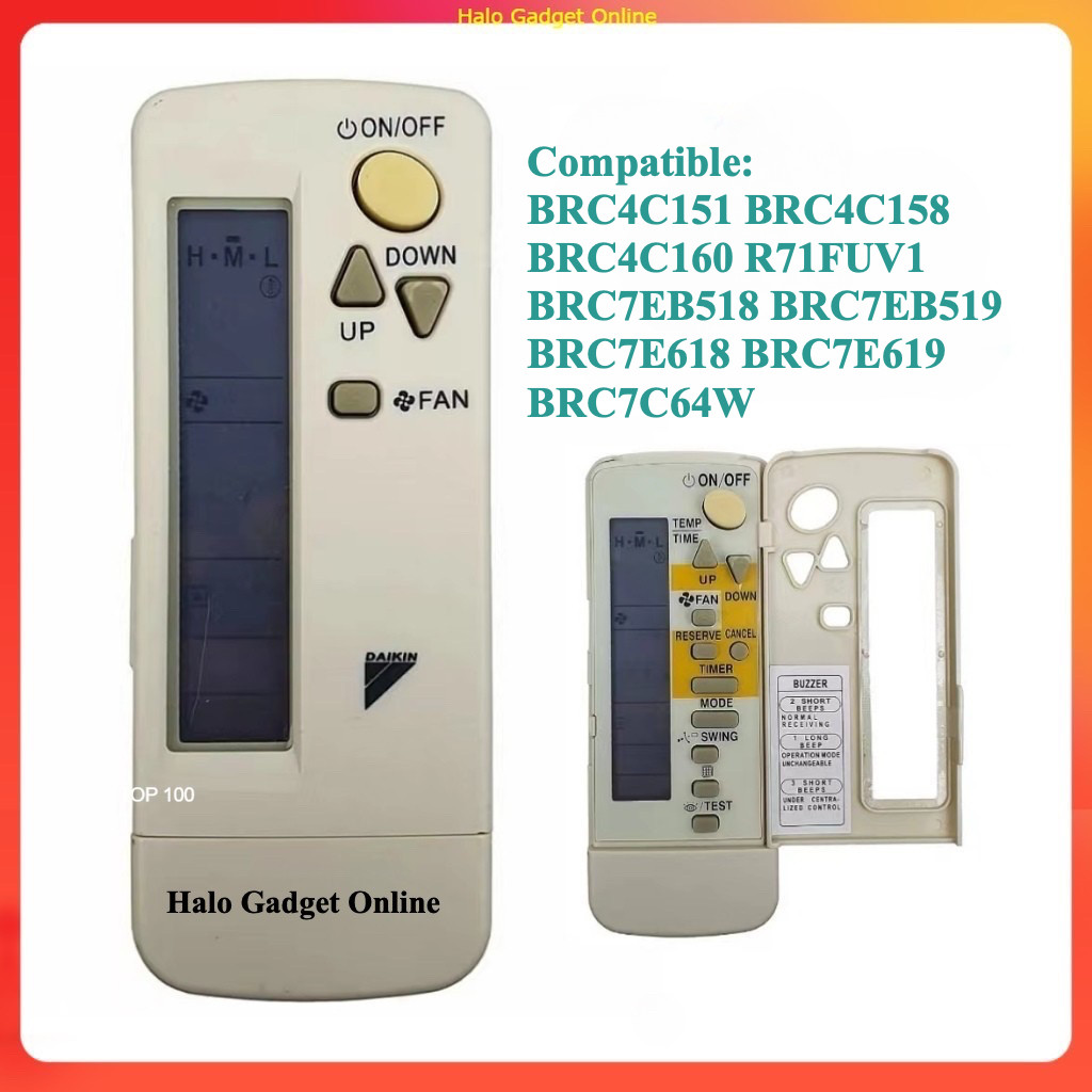 Daikin  Air Cond Aircond Air Conditioner OEM Replacement Remote Control BRC4C151 BRC4C158 BRC4C160 R71FUV1 BRC7EB518..