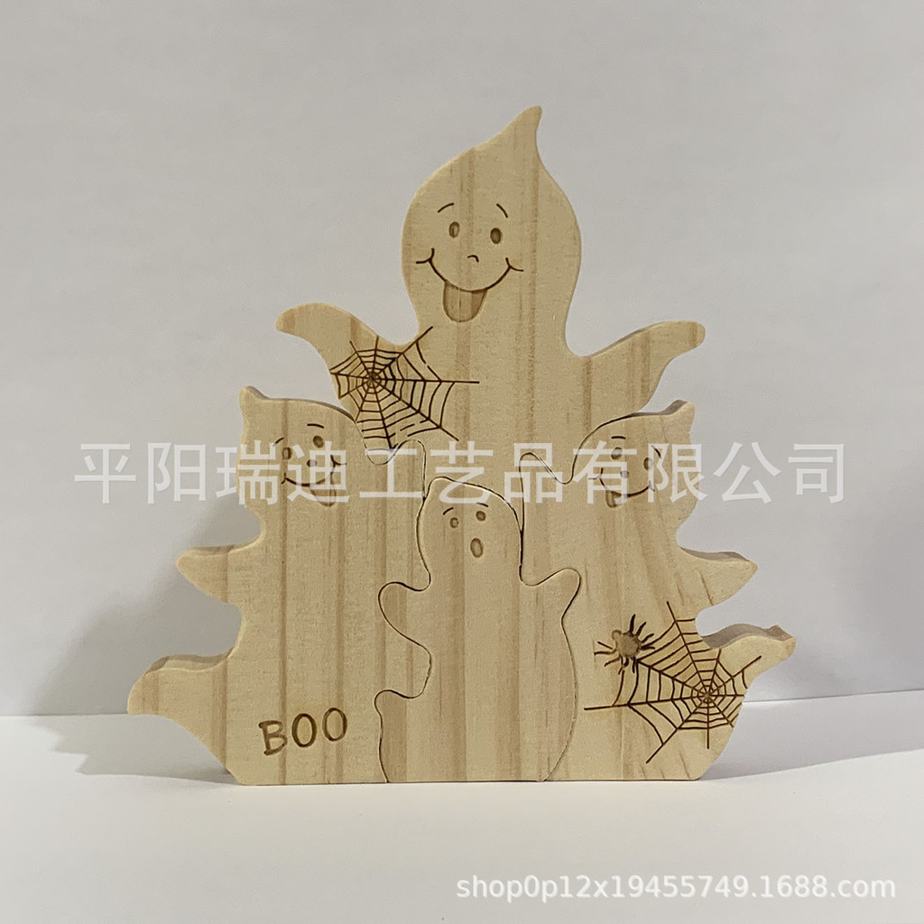 New Product Halloween Log Ghost Engraved Name Small Ornaments Spider Ghost Festival Decorations Holiday Gifts QAID