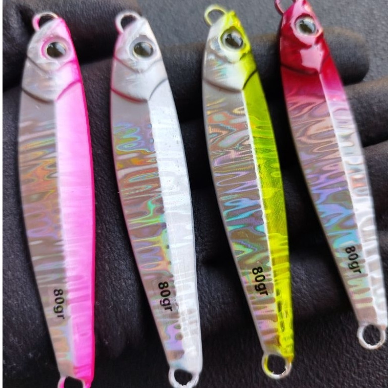 MATA Metal Jig Bait JIGPARA short 40, 60, 80, 100, 150 grams + Asisst Double GID pearl eyelashHOOK