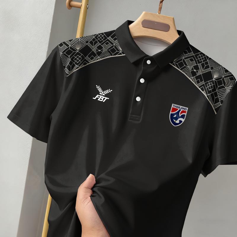Baju sukan, reka bentuk klasik, Fbt, berkualiti tinggi, pelbagai warna, fesyen, kolar, baju polo lelaki, cepat kering, bernafas, fit langsing, lengan pendek, uniseks.