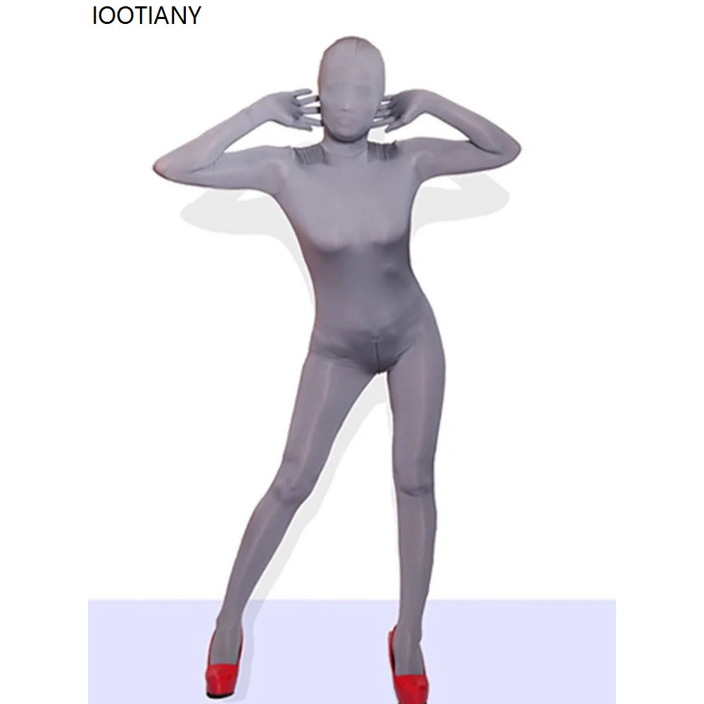 <![CDATA[Unisex Sexy Ice Silk Lycra Full Body Jumpsuit with Open Front]]>