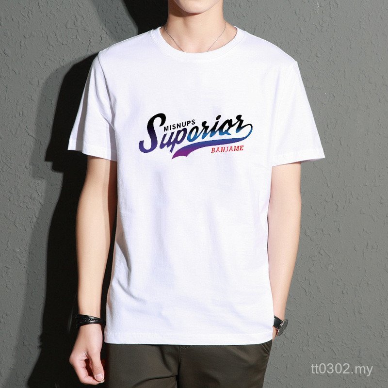 ✨READY STOCK✨男式T恤2025夏季新款韩版修身男装外贸货源时尚潮流印花上衣Men's short sleeve T-shirt T-shirt lengan pendek lelaki