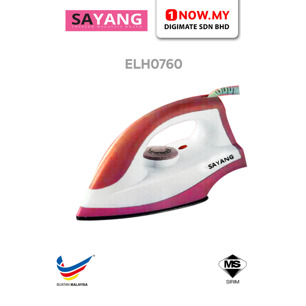 SAYANG Dry Iron 1000W ELH0760 | Seterika Kering 干熨斗