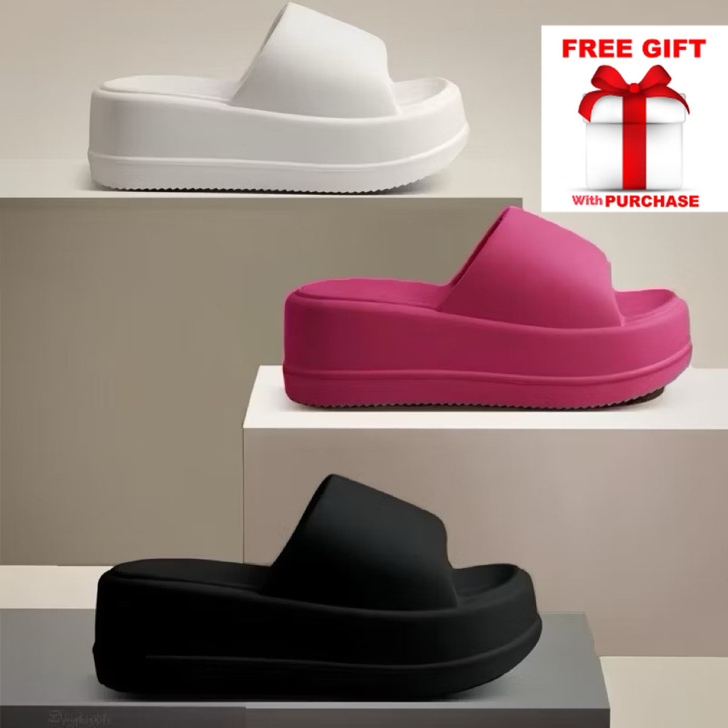 Less More candy color soft comfy 5cm height flip flop slippers ( specially for kambang and chubby feet )