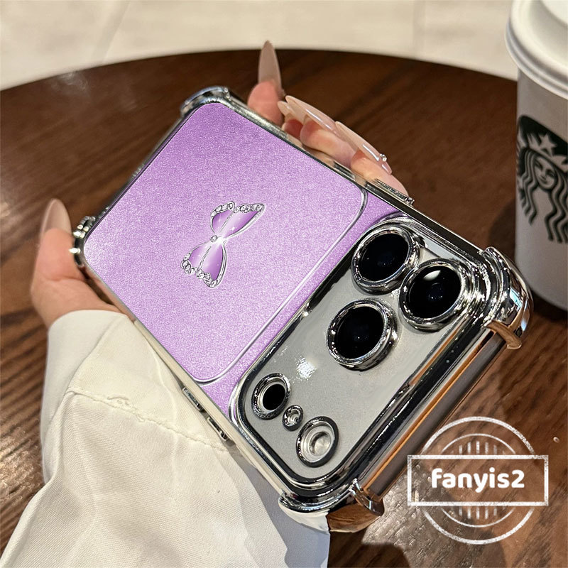 For Samsung S23FE S24Ultra S23 S21 Plus S23 Ultra Samsung A73 A53 A54 A55 A52 5G Fashion ButterflyPhone Case Plating Transparent Four Corner Anti Fall Airbag Cover