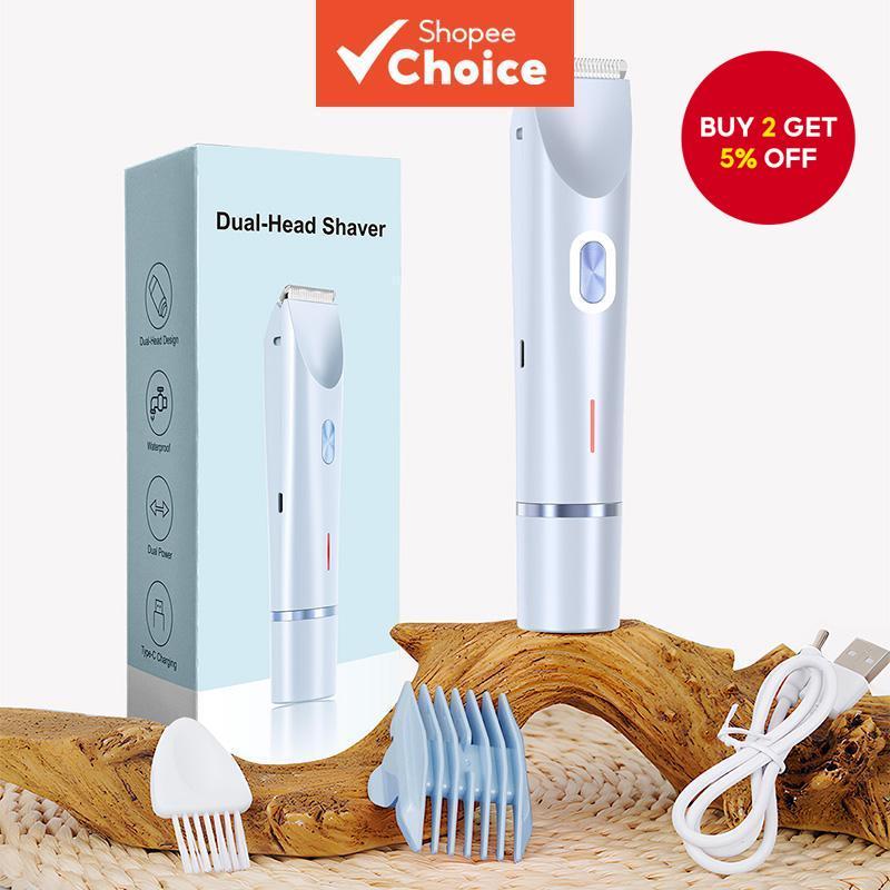 October Bestseller 2025 New Women's Electric Razor 2-in-1 Bikini Trimmer, IPX7 Waterproof with Dual Ceramic Blades, Painless Hair Removal Shaver Oktober Bestseller 2025 Pencukur Elektrik Wanita Baru 2-dalam-1 Pemangkas Bikini, IPX7 Kalis Air dengan