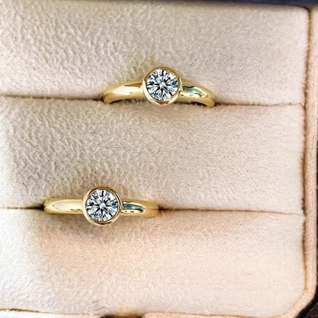 Emas 916 Batu Cincin Batu Emas 916 Tulen Cincin Emas Bajet Cincin Batu 916 Simple Minimalist Round Diamond Ring gold 916