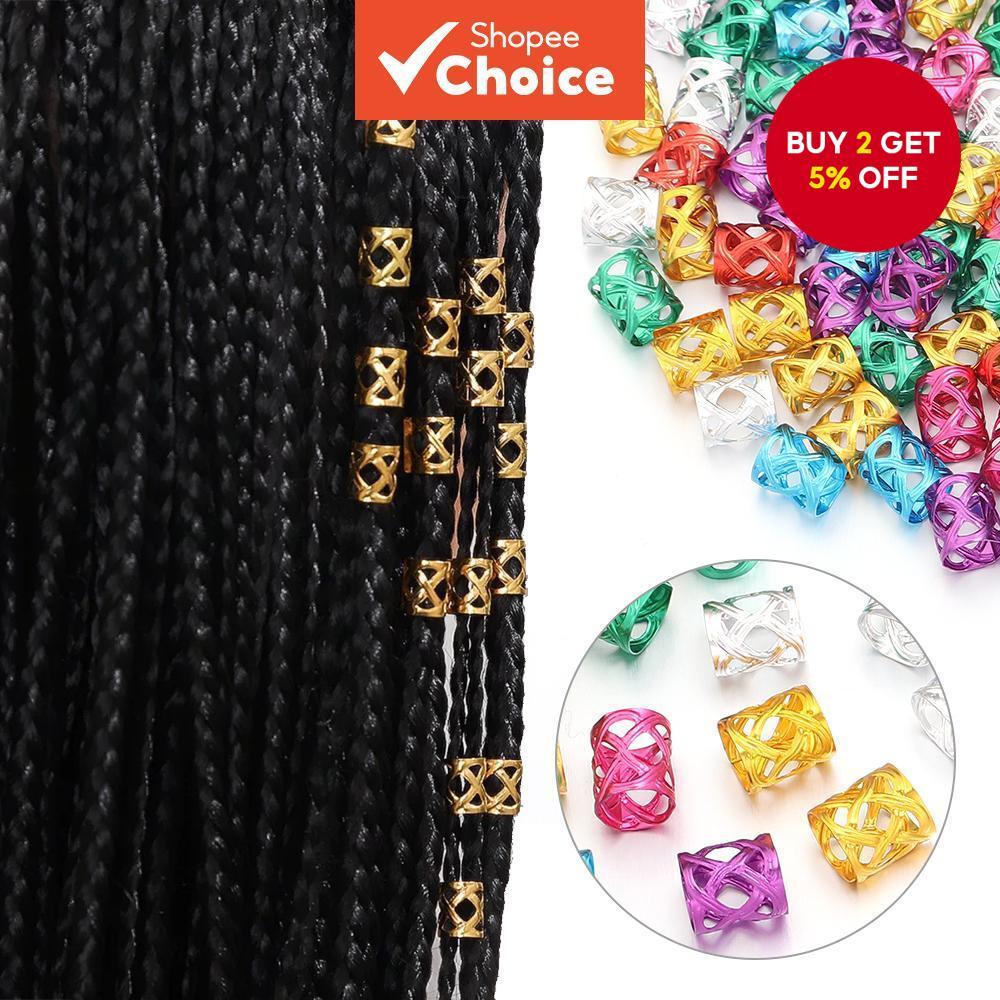 50pcs Adjustable Braid Cuffs Hair Clips w/Beads - New Hair Accessories for Women & Girls