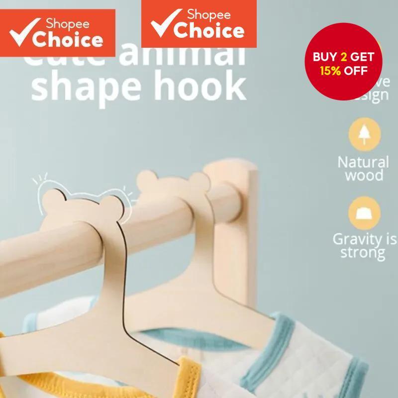 10 Pcs Baby Creative Hanger Rack Baby Wooden Clothes Hanger Home Baby Room Nursery Decor for Kids Present