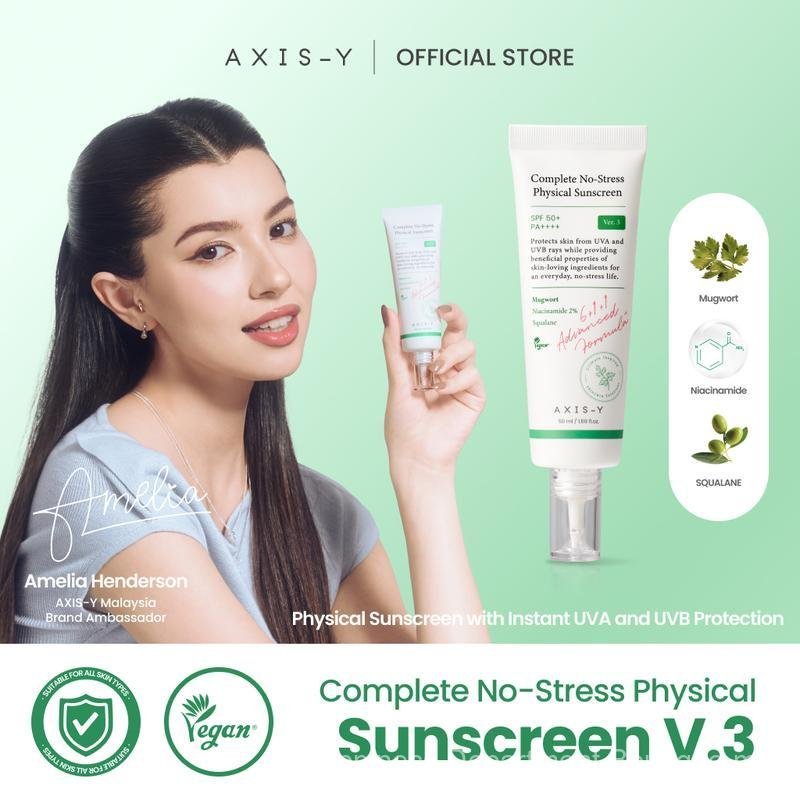 AXIS-Y Complete No Stress Physical Sunscreen (New Version V3) SPF50+ PA++++ Best Seller For Sun Protection Face Facial