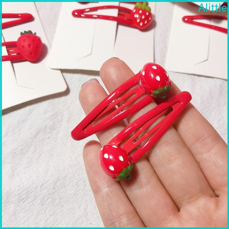 Alia Snap Hair Clip Cartoon 3D Strawberry Hairpin for Kids Fruit Resin Cute Barrettes Fashion Hair Styling Accessories