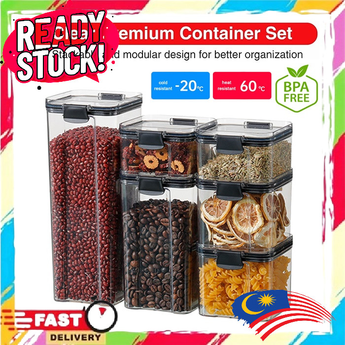 Food Storage Container Plastic Kitchen Refrigerator Noodle Box/ Bekas Makanan Kedap Udara 优质安全密封罐 Tupperware