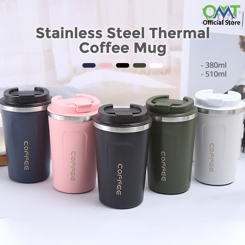Stainless Steel Coffee Tea Cup Mug Vacuum Insulated Thermal Thermos Travel Tumbler Cawan Teh Kopi Keluli Tahan Karat 保温杯