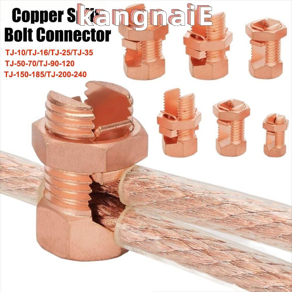 KANGNAI Copper Split Bolt, TJ Series Durable Split Bolt Connector, Sturdy Copper Bolt Clamp