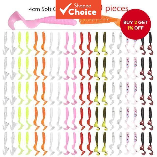 New New 100Pcs/lot Fishing Lures 40mm04g Wobblers Carp Fishing Soft Bait Swimbait Curly Worms Silicone Artificial Soft Bait  100Pcs/lot Umpan Pancing Baru 40mm04g Pengayunan