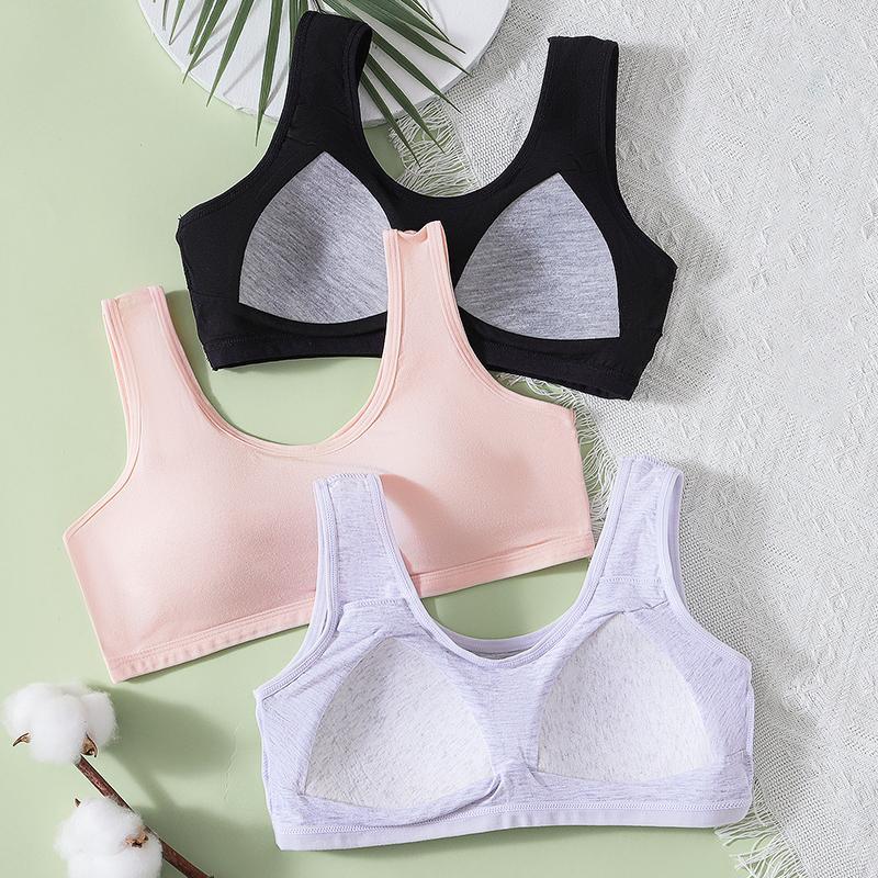 Bra Perkembangan, untuk Gadis dan Pelajar, Selesa dan Bernafas, Diperbuat daripada Kapas Tulen, dengan Pad Tetap