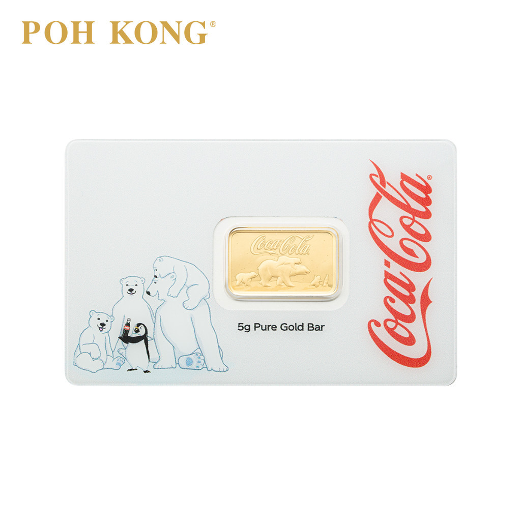POH KONG 999.9/24K PAMP × Coca-Cola® Holiday Polar Bears Gold Bar (5G)