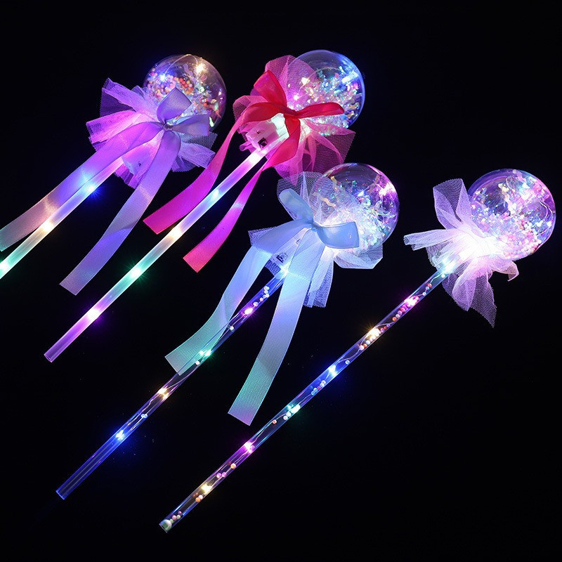 Tongkat Ajaib Berlampu Fairy Stick LED Magic Wand Kids Party Glow Headdress Wave Ball Flashing Toys Festival Dance Prop